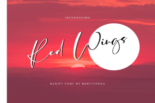 Red Wings: Elegant Handwritten Typography with Authentic Swashes